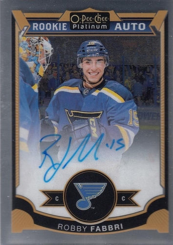 #180 Robby Fabbri - St. Louis Blues - 2015-16 O-Pee-Chee Platinum Hockey