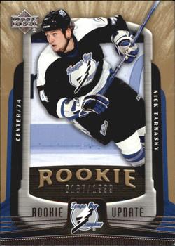 #180 Nick Tarnasky - Tampa Bay Lightning - 2005-06 Upper Deck Rookie Update Hockey