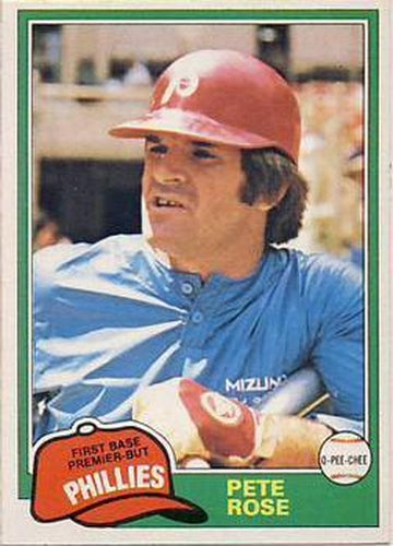 #180 Pete Rose - Philadelphia Phillies - 1981 O-Pee-Chee - Gray Back Baseball