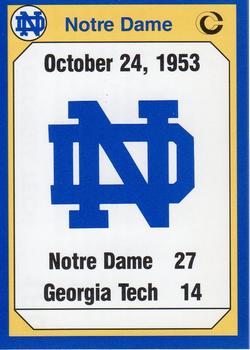 #180 1953 Georgia Tech - Notre Dame Fighting Irish - 1990 Collegiate Collection Notre Dame Football