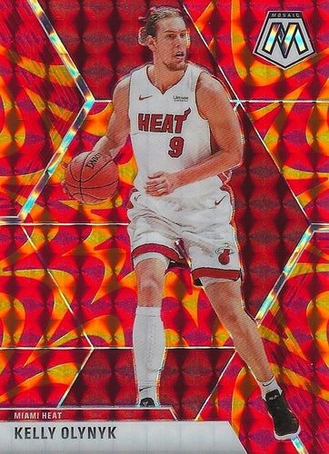 #180 Kelly Olynyk - Miami Heat - 2019-20 Panini Mosaic - Reactive Orange Basketball
