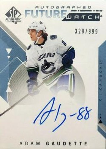 #180 Adam Gaudette - Vancouver Canucks - 2018-19 SP Authentic Hockey