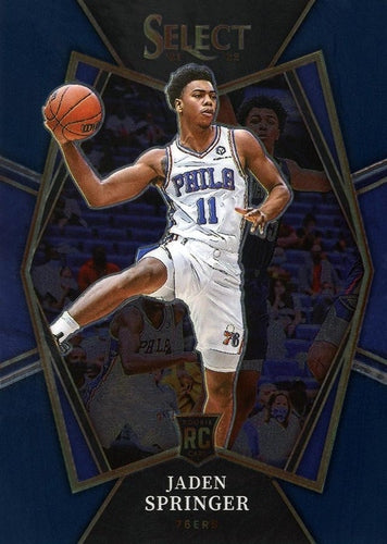 #180 Jaden Springer - Philadelphia 76ers - 2021-22 Panini Select - Blue Basketball