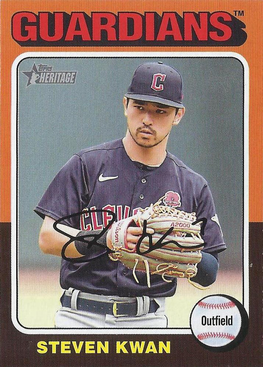 #180 Steven Kwan - Cleveland Guardians - 2024 Topps Heritage Baseball