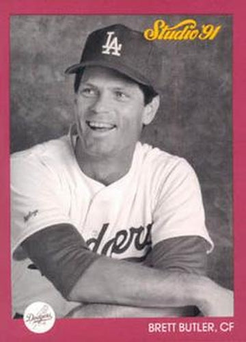 #181 Brett Butler - Los Angeles Dodgers - 1991 Studio Baseball