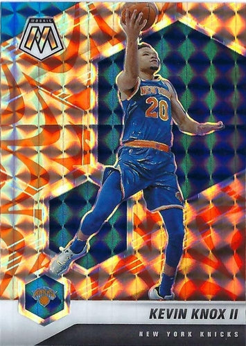 #181 Kevin Knox II - New York Knicks - 2020-21 Panini Mosaic - Mosaic Reactive Orange Basketball