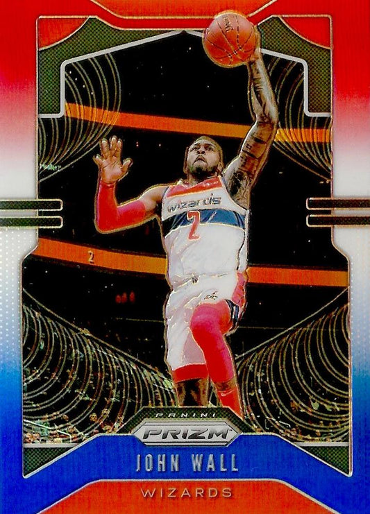 #181 John Wall - Washington Wizards - 2019-20 Panini Prizm - Prizms Red White and Blue Basketball