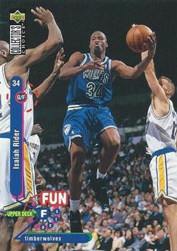 #181 Isaiah Rider - Minnesota Timberwolves - 1995-96 Collector's Choice Basketball