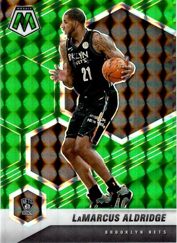 #182 LaMarcus Aldridge - Brooklyn Nets - 2020-21 Panini Mosaic - Mosaic Green Basketball