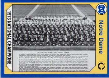 #182 1973 National Champions - Notre Dame Fighting Irish - 1990 Collegiate Collection Notre Dame Football