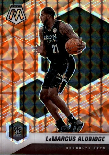 #182 LaMarcus Aldridge - Brooklyn Nets - 2020-21 Panini Mosaic - Mosaic Reactive Orange Basketball