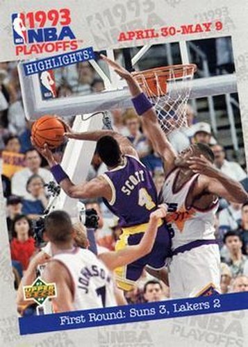 #182 First Round: Suns 3, Lakers 2 - Phoenix Suns / Los Angeles Lakers - 1993-94 Upper Deck Basketball