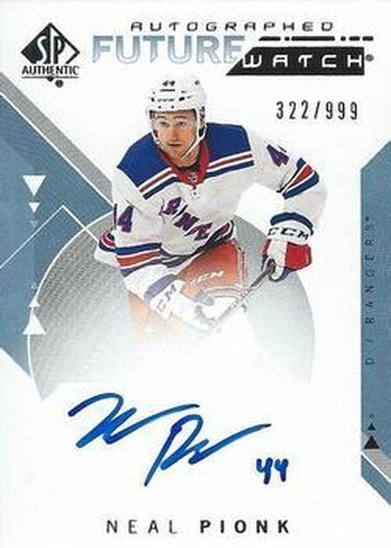 #183 Neal Pionk - New York Rangers - 2018-19 SP Authentic Hockey