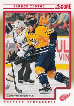 #183 Jordin Tootoo - Detroit Red Wings - 2012-13 Score - Gold Rush Hockey