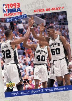 #183 First Round: Spurs 3, Trail Blazers 1 - San Antonio Spurs / Portland Trail Blazers - 1993-94 Upper Deck Basketball
