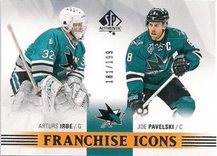 #184 Arturs Irbe / Joe Pavelski - San Jose Sharks - 2015-16 SP Authentic Hockey