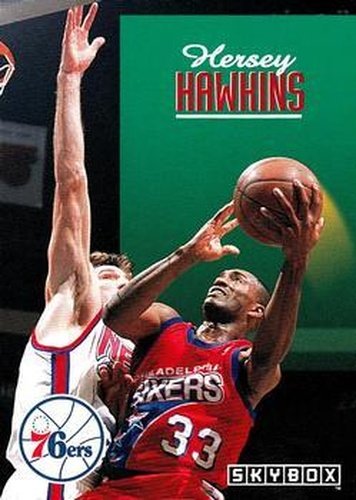 #184 Hersey Hawkins - Philadelphia 76ers - 1992-93 SkyBox Basketball