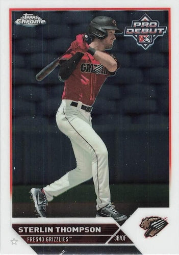 #PDC-185 Sterlin Thompson - Fresno Grizzlies - 2023 Topps Pro Debut - Chrome Baseball