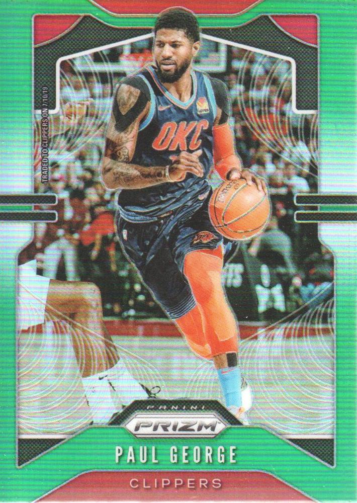 #185 Paul George - Los Angeles Clippers - 2019-20 Panini Prizm - Prizms Green Basketball