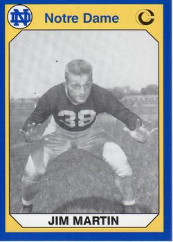 #185 Jim Martin - Notre Dame Fighting Irish - 1990 Collegiate Collection Notre Dame Football
