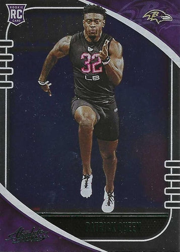 #185 Patrick Queen - Baltimore Ravens - 2020 Panini Absolute - Green Football