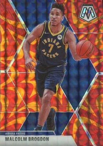 #185 Malcolm Brogdon - Indiana Pacers - 2019-20 Panini Mosaic - Reactive Orange Basketball