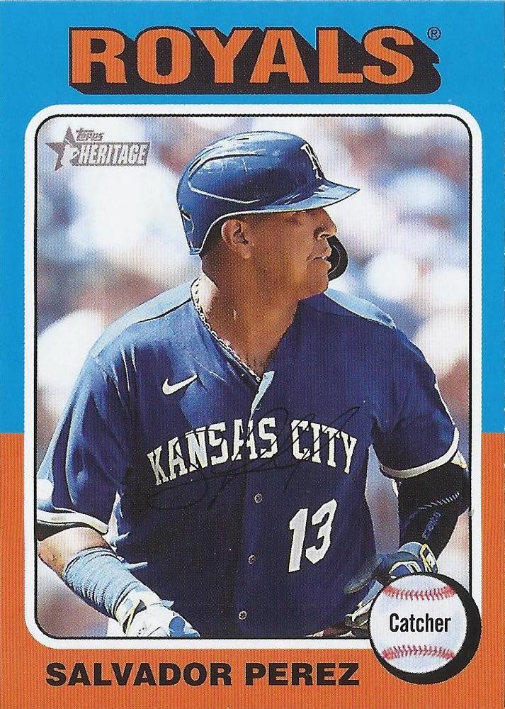 #185 Salvador Perez - Kansas City Royals - 2024 Topps Heritage Baseball