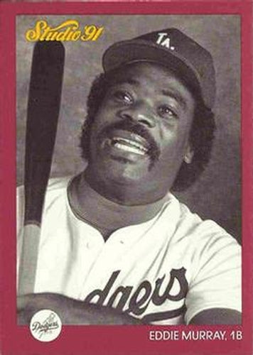 #185 Eddie Murray - Los Angeles Dodgers - 1991 Studio Baseball