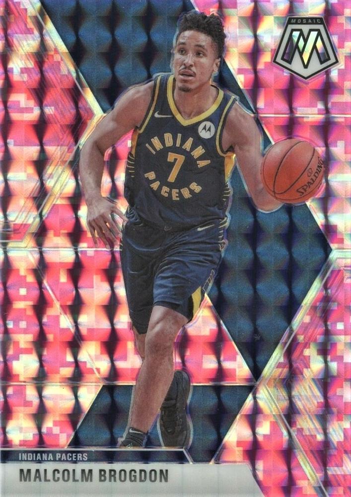 #185 Malcolm Brogdon - Indiana Pacers - 2019-20 Panini Mosaic - Camo Pink Basketball