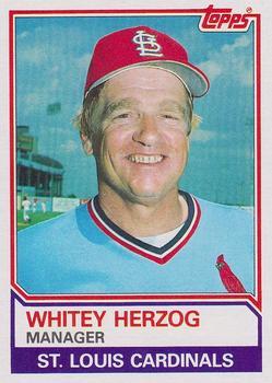 #186 Whitey Herzog - St. Louis Cardinals - 1983 Topps Baseball