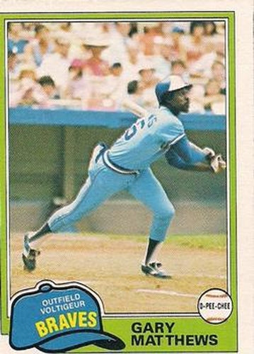 #186 Gary Matthews - Atlanta Braves - 1981 O-Pee-Chee - Gray Back Baseball