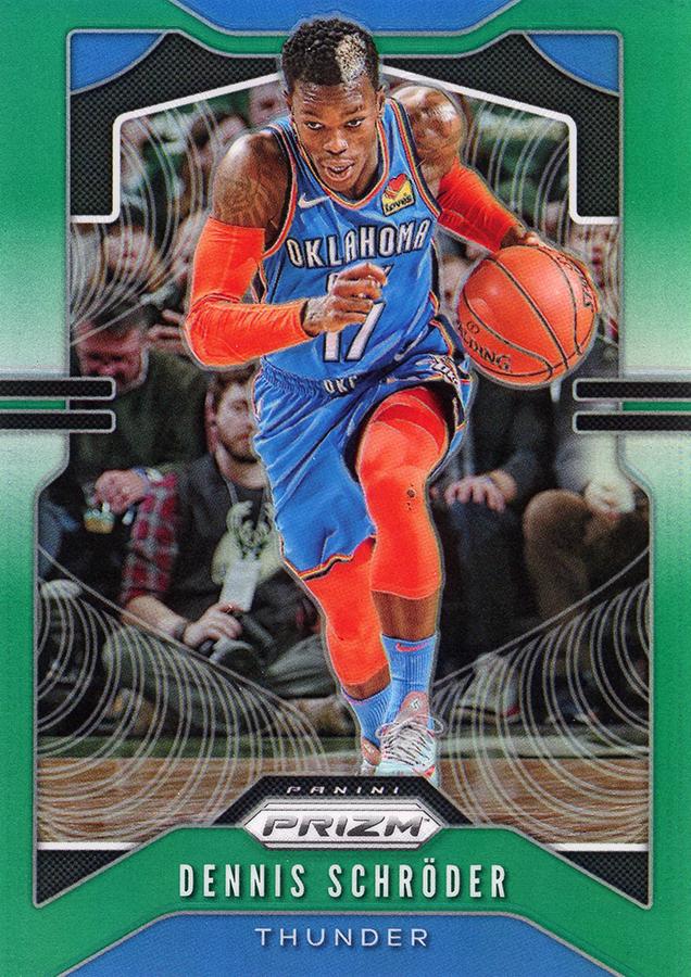 #186 Dennis Schroder - Oklahoma City Thunder - 2019-20 Panini Prizm - Prizms Green Basketball