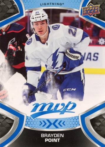 #186 Brayden Point - Tampa Bay Lightning - 2021-22 Upper Deck MVP - Blue Hockey