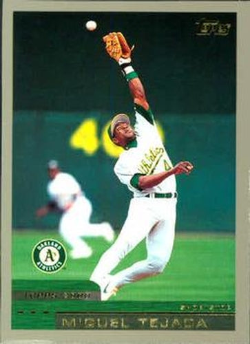 #187 Miguel Tejada - Oakland Athletics - 2000 Topps Baseball