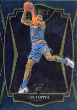 #187 Obi Toppin - New York Knicks - 2020-21 Panini Select - Blue Basketball