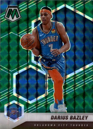 #188 Darius Bazley - Oklahoma City Thunder - 2020-21 Panini Mosaic - Mosaic Green Basketball
