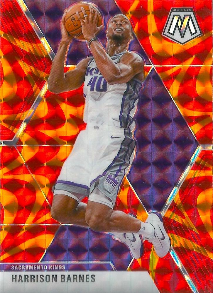 #188 Harrison Barnes - Sacramento Kings - 2019-20 Panini Mosaic - Reactive Orange Basketball