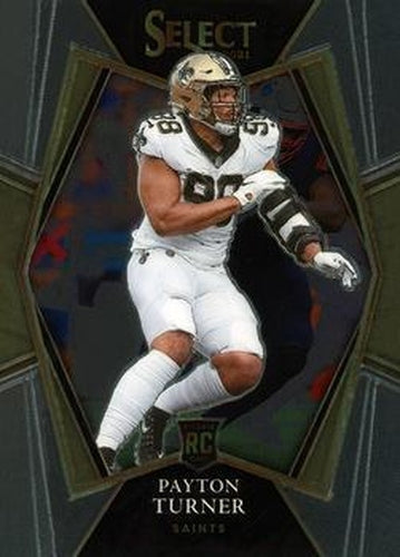 #188 Payton Turner - New Orleans Saints - 2021 Panini Select - Black and Gold Prizm Die Cut Football