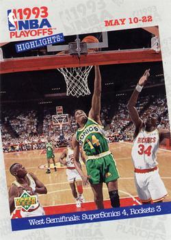 #189 West Semifinals: SuperSonics 4, Rockets 3 - Seattle SuperSonics / Houston Rockets - 1993-94 Upper Deck Basketball