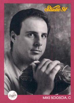 #189 Mike Scioscia - Los Angeles Dodgers - 1991 Studio Baseball