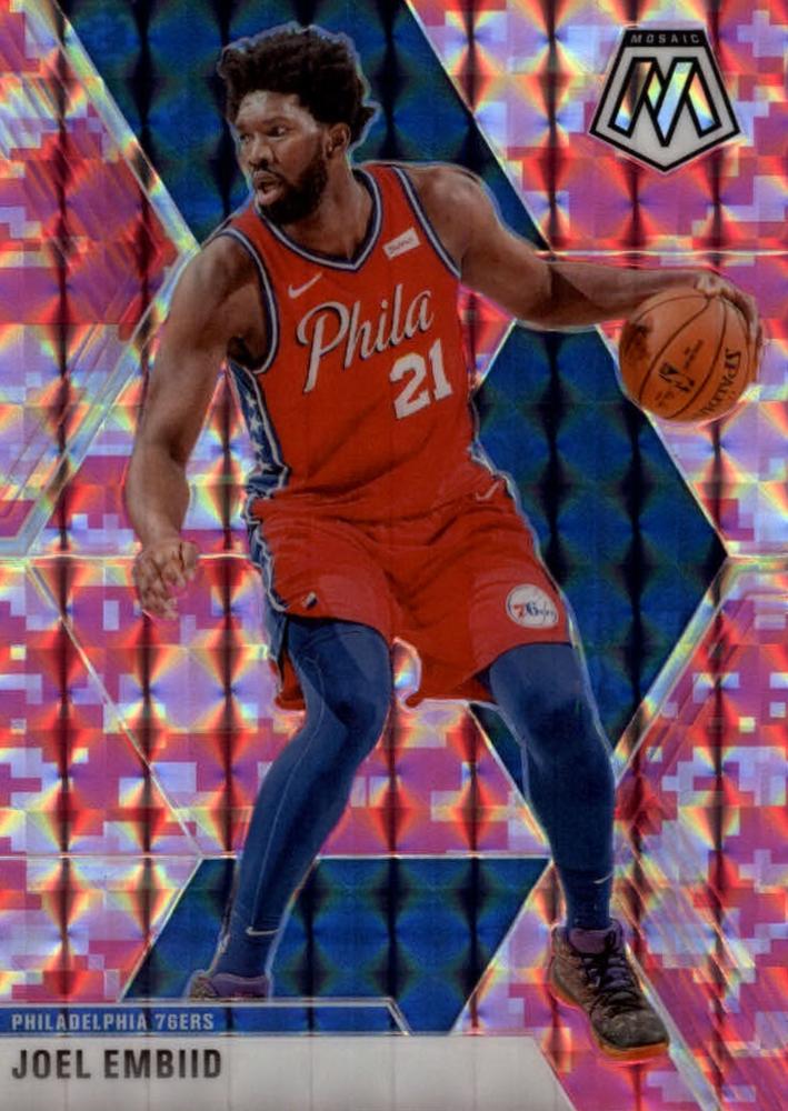#189 Joel Embiid - Philadelphia 76ers - 2019-20 Panini Mosaic - Camo Pink Basketball