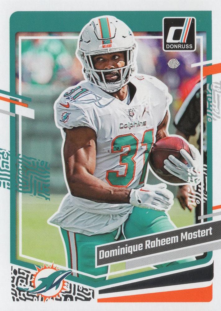 #189b Raheem Mostert - Miami Dolphins - 2023 Donruss Football