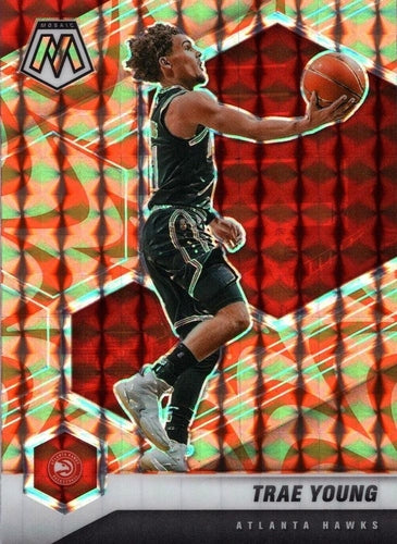 #18 Trae Young - Atlanta Hawks - 2020-21 Panini Mosaic - Mosaic Reactive Orange Basketball
