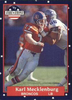 #18 Karl Mecklenburg - Denver Broncos - 1991 Fleer Stars 'n Stripes Football