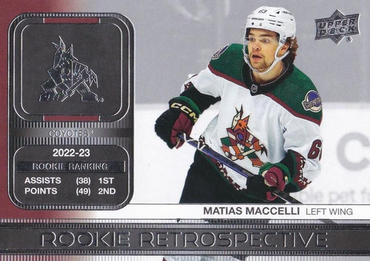 #RR-18 Matias Maccelli - Arizona Coyotes - 2023-24 Upper Deck - Rookie Retrospective Hockey