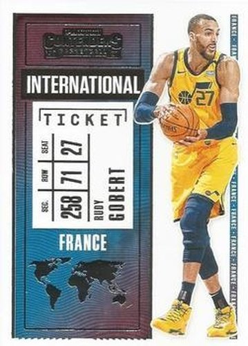 #18 Rudy Gobert - Utah Jazz - 2020-21 Panini Contenders - International Ticket Basketball