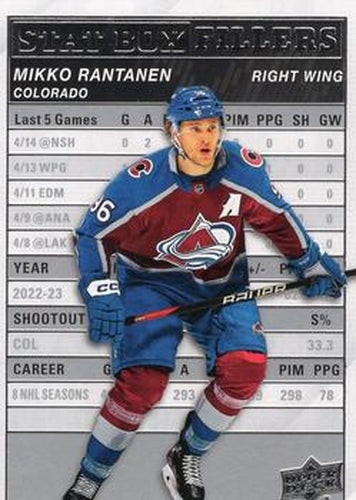 #SB-18 Mikko Rantanen - Colorado Avalanche - 2023-24 Upper Deck - Stat Box Fillers Hockey