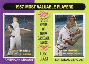 #190 1957s (Mickey Mantle / Hank Aaron) - New York Yankees / Milwaukee Braves - 2024 Topps Heritage Baseball
