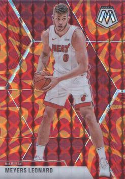 #190 Meyers Leonard - Miami Heat - 2019-20 Panini Mosaic - Reactive Orange Basketball