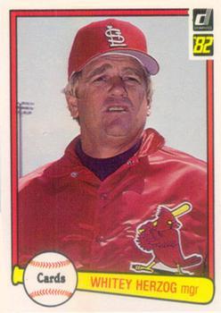 #190 Whitey Herzog - St. Louis Cardinals - 1982 Donruss Baseball